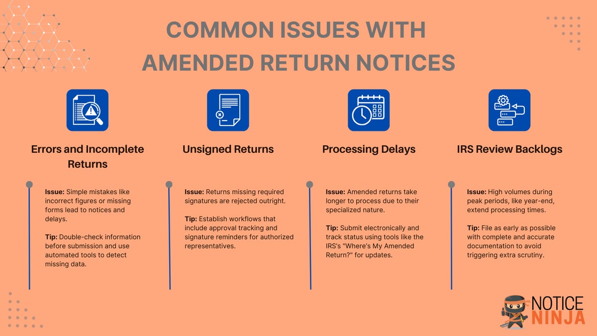 COMMON Issues with Amended Returns